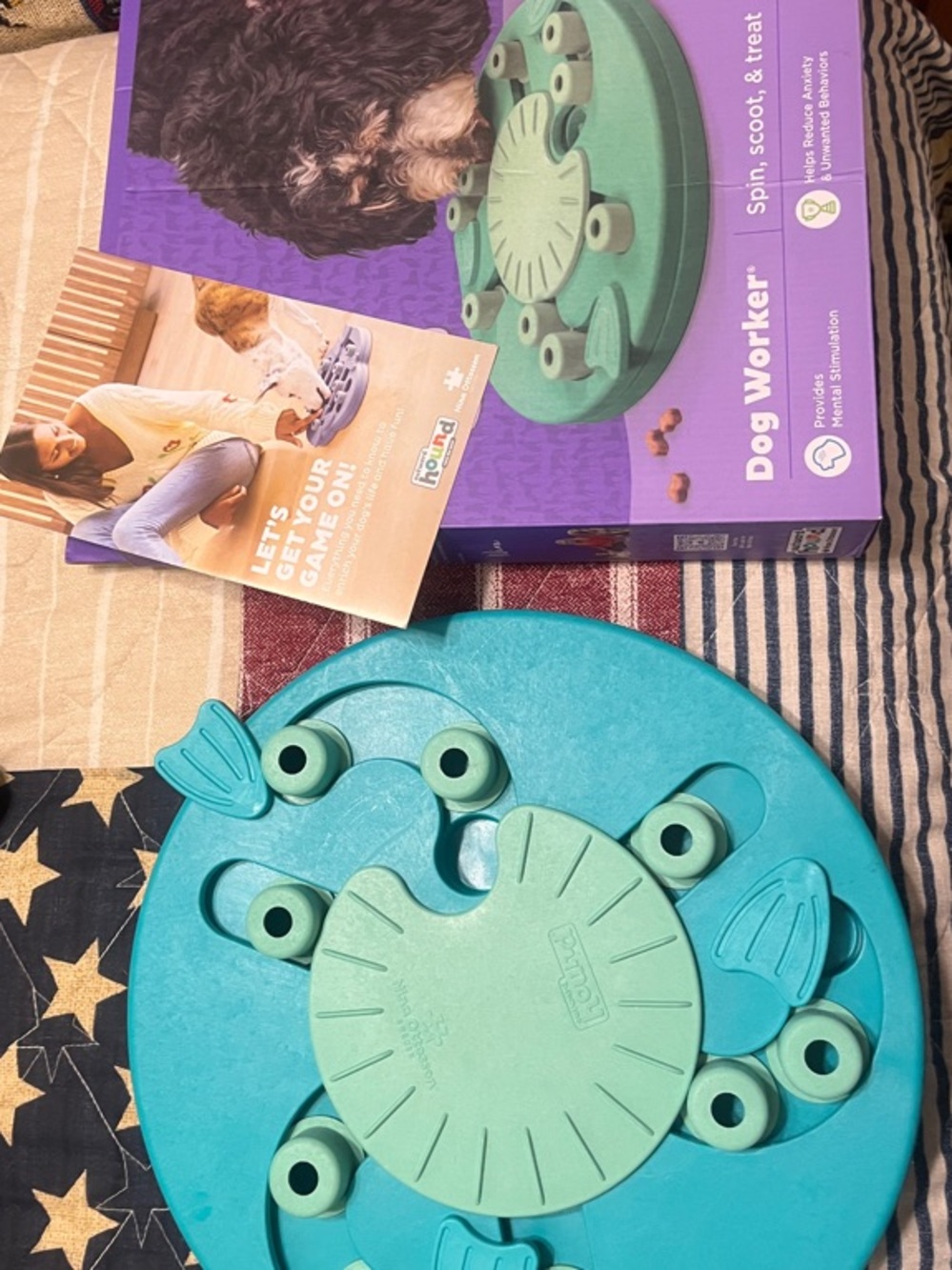 Outward Hound Dog Worker Interactive Toy in Teal and Mint Green